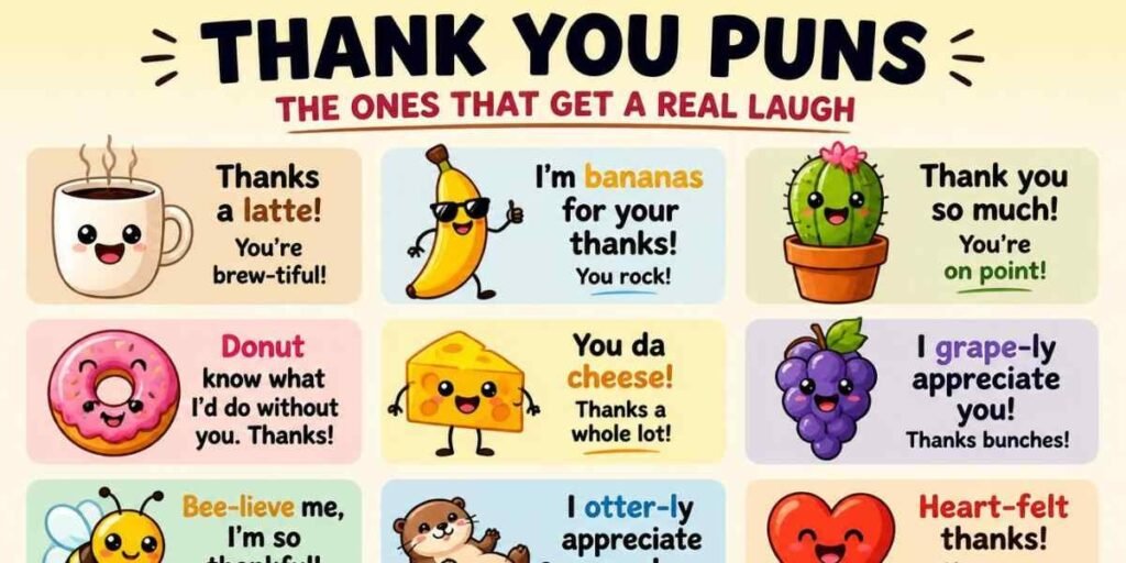 Hilarious Thank You Puns for Close Friends and Colleagues
