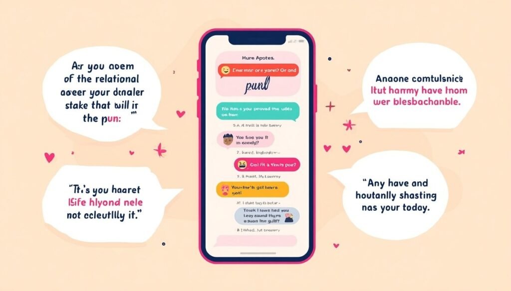 "person smiling at phone texting partner, relationship pun for texts"
