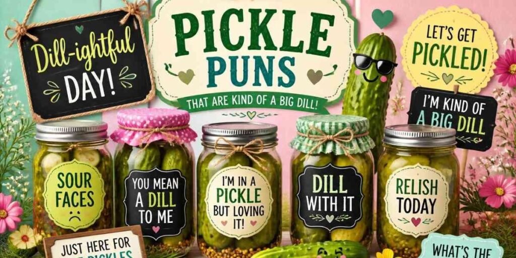 "pickle jar styled for social media caption photo"