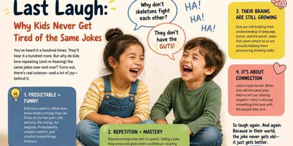 "kids giving high five, closing illustration for funny jokes for kids article"